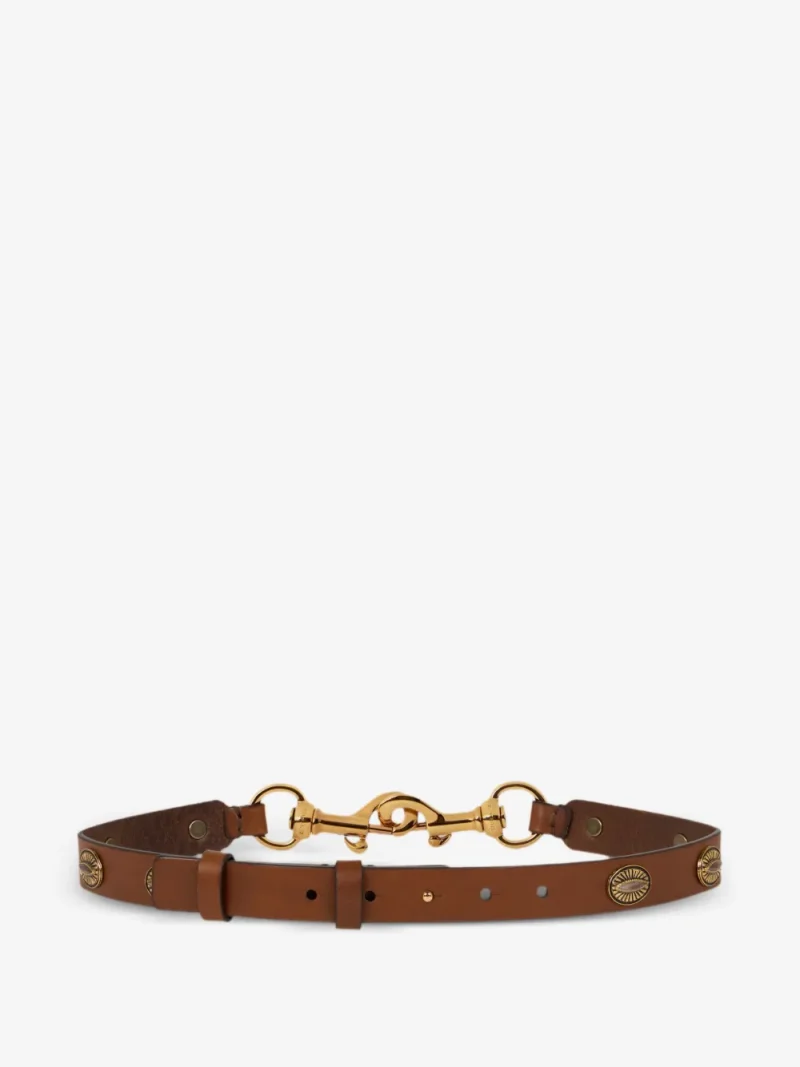 Alternative view of Curea ETRO Leather Pony Belt Oval-Shaped maro