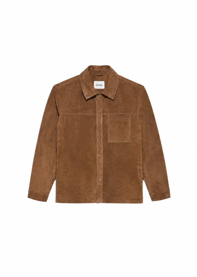 Camasa Arma Lamb Suede Button-up maro