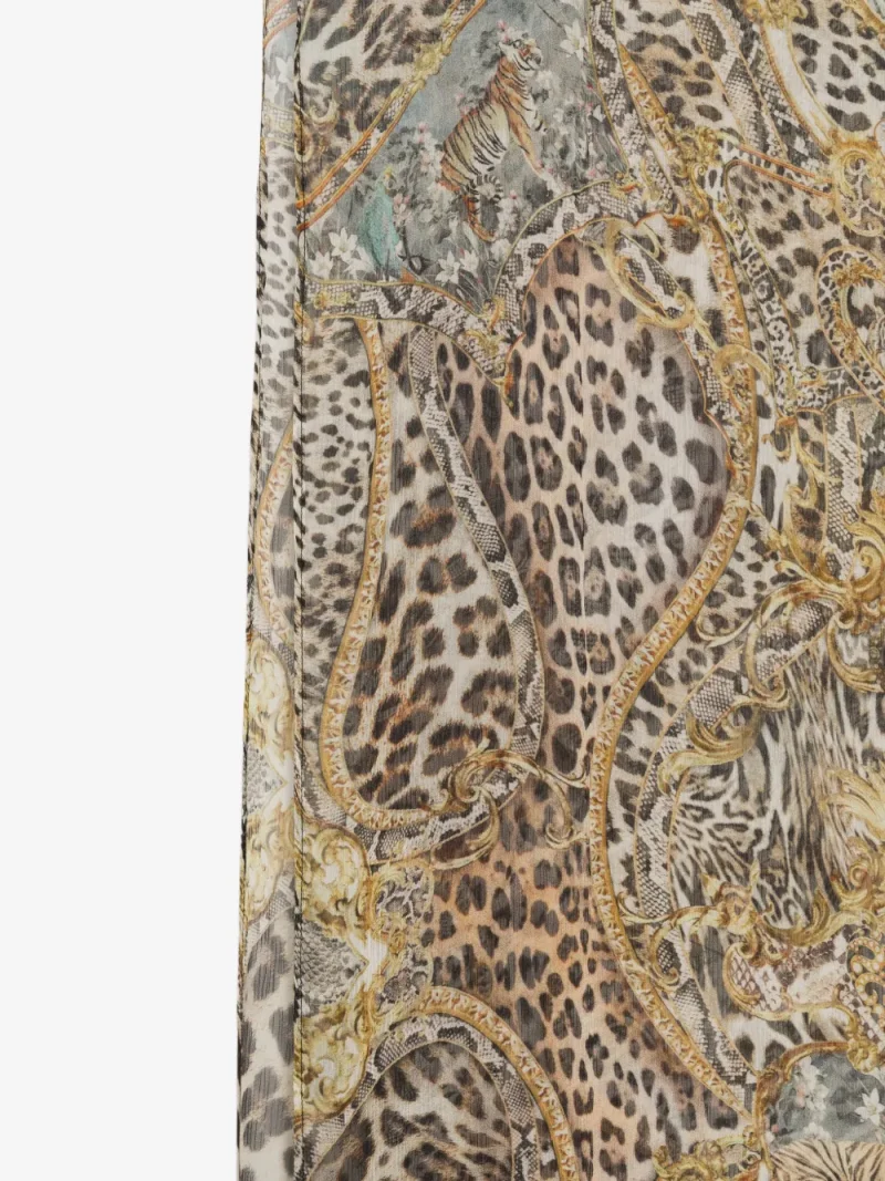 Alternative view of Esarfa Camilla Leopard-Print Tassel-Detail maro