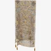 Esarfa Camilla Leopard-Print Tassel-Detail maro