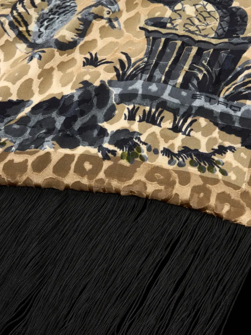 Esarfa ETRO Silk-Blend Velvet maro - imagine 4