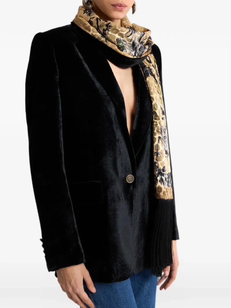 Esarfa ETRO Silk-Blend Velvet maro - imagine 3