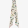Esarfa Versace Printed Silk Twill Ribbon ecru