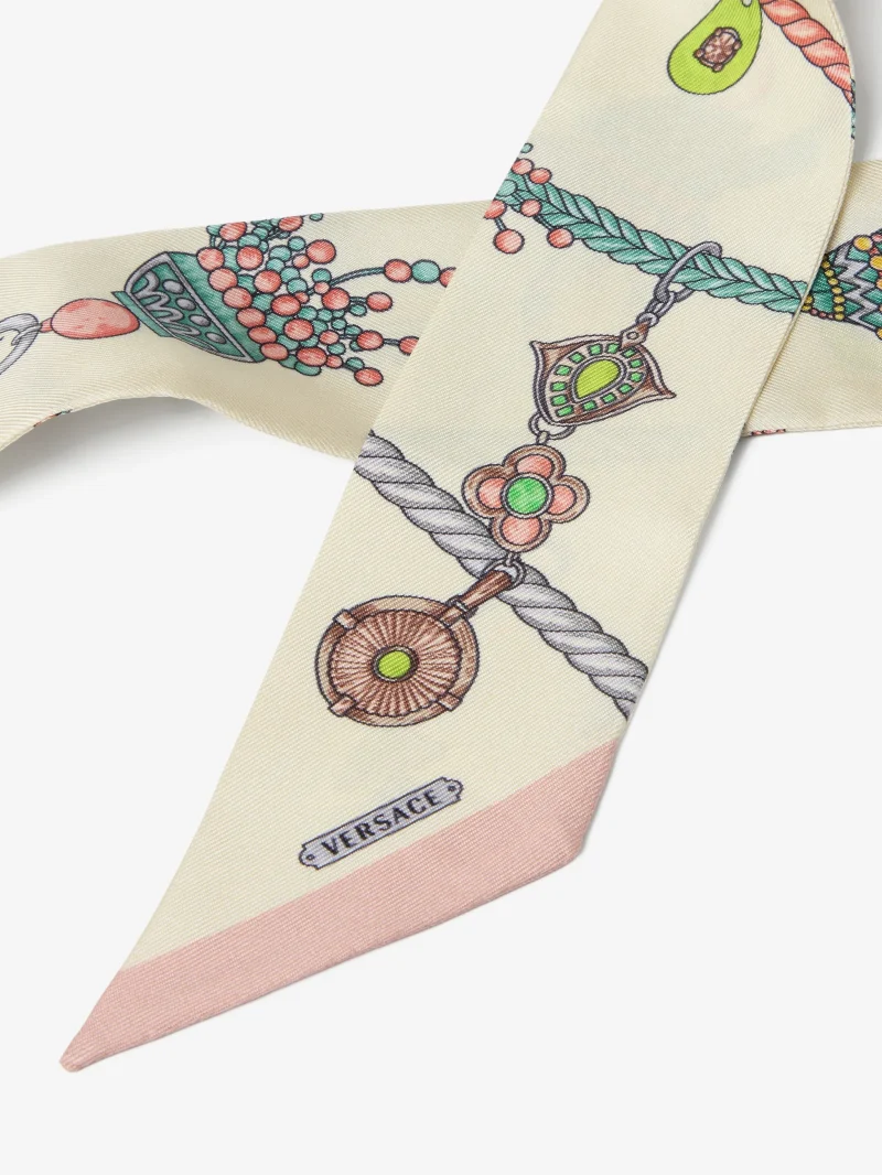 Alternative view of Esarfa Versace Printed Silk Twill Ribbon ecru