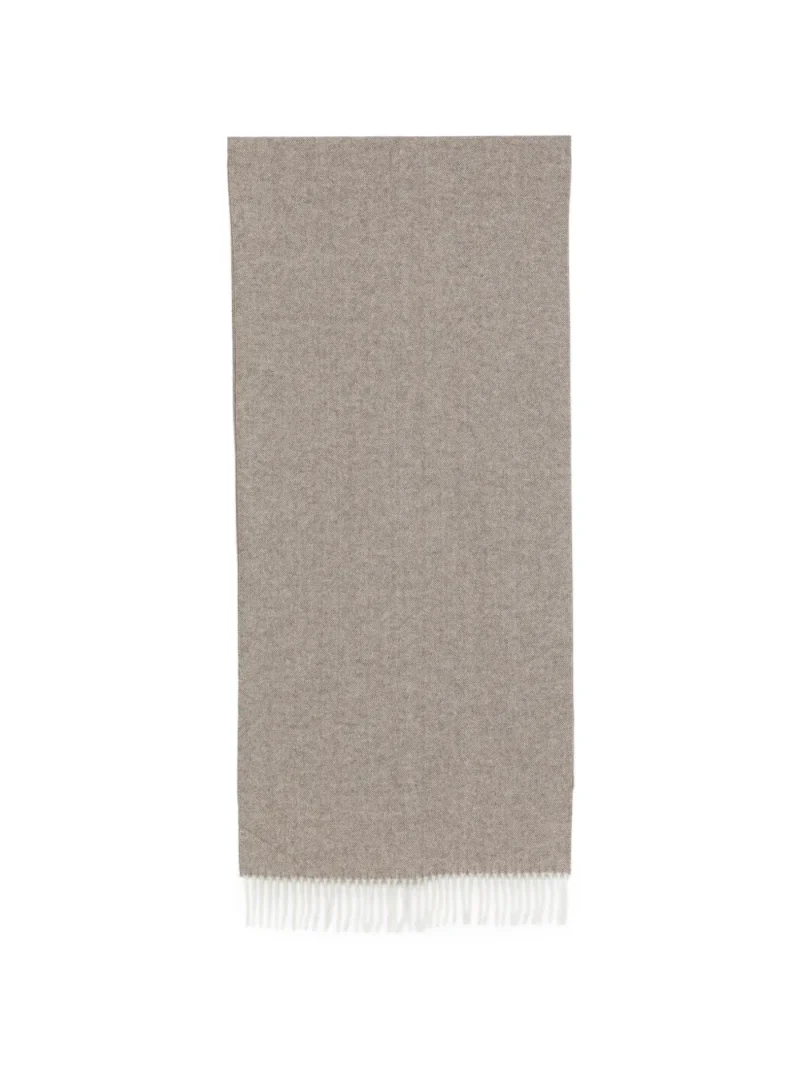 Fular Gran Sasso Herringbone-Pattern Fringed bej
