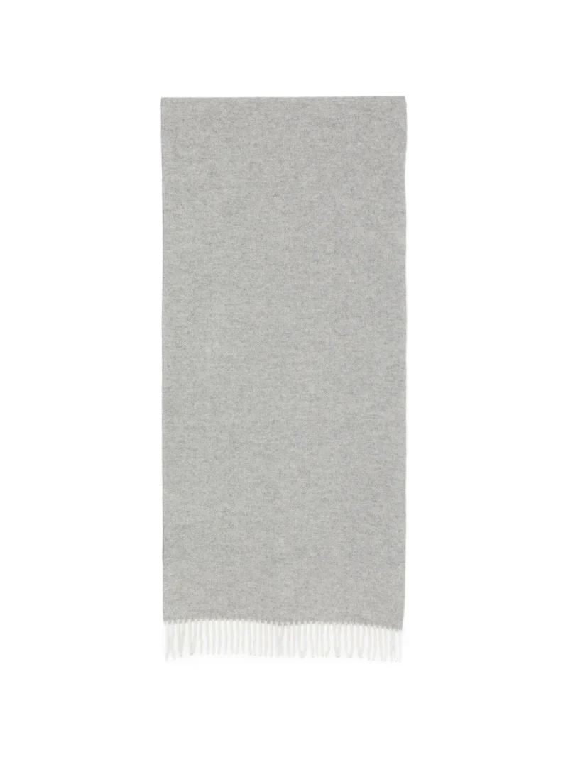Fular Gran Sasso Herringbone-Pattern Fringed gri