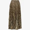 Fusta ETRO Leopard-Print Paisley-Print Pleated maro