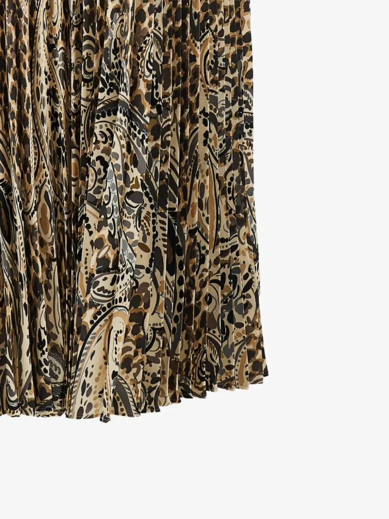 Alternative view of Fusta ETRO Leopard-Print Paisley-Print Pleated maro