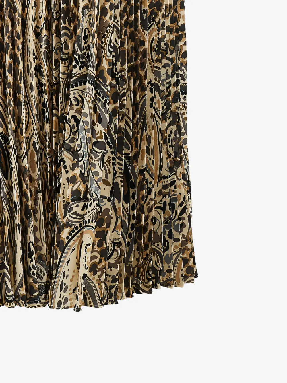 Fusta ETRO Leopard-Print Paisley-Print Pleated maro - imagine 2