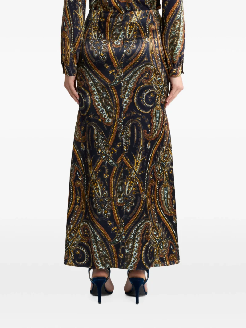 Alternative view of Fusta maxi ETRO Silk-Blend Satin Paisley Print multicolor