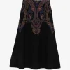 Fusta midi ETRO Paisley-Pattern A-line negru