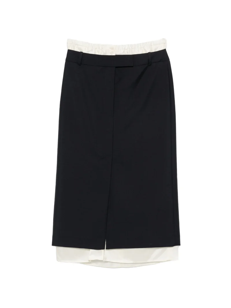 Fusta midi Rohe Boxer Layered bleumarin