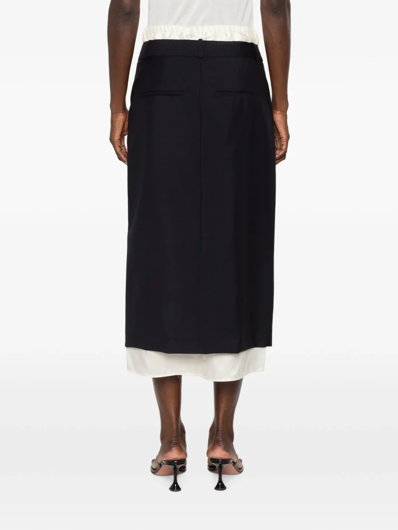 Alternative view of Fusta midi Rohe Boxer Layered bleumarin