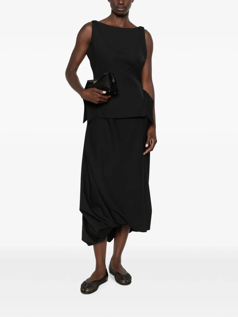 Fusta midi Rohe Rohe Twisted negru - imagine 4