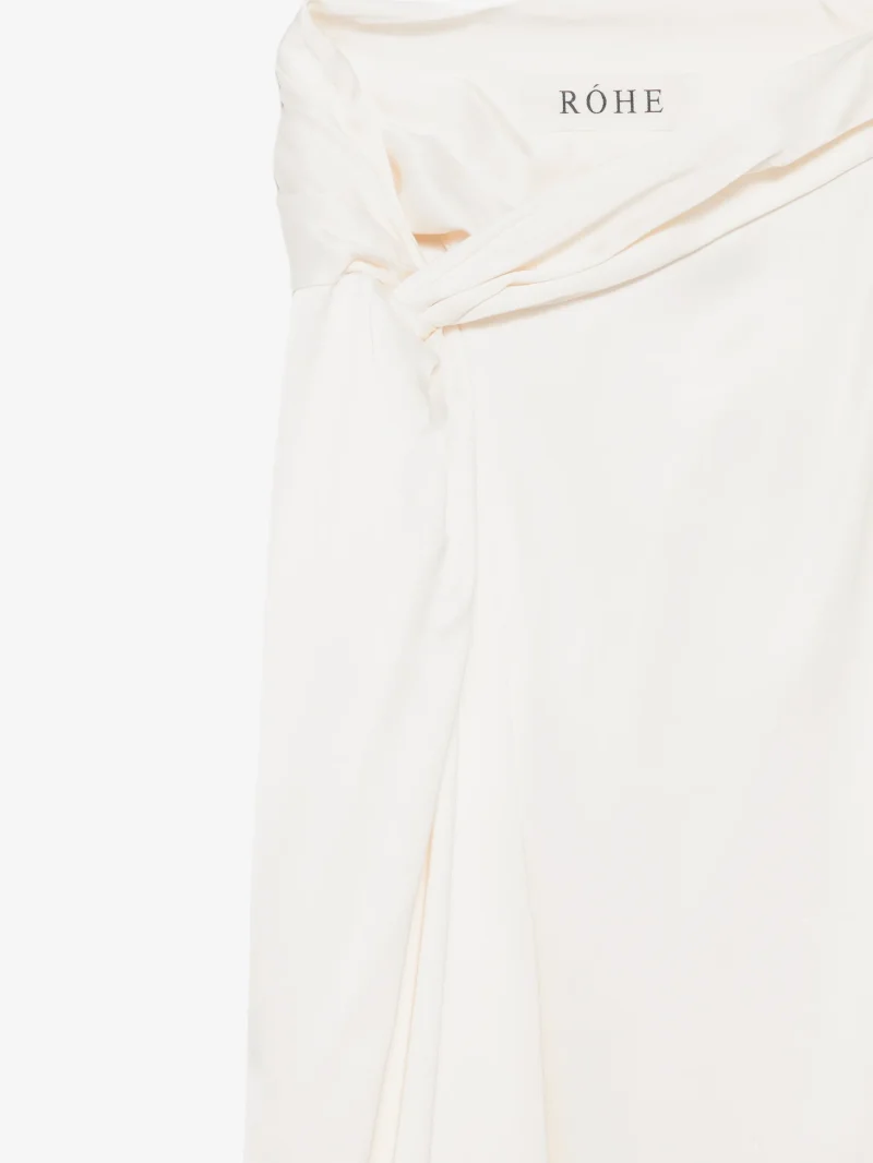 Fusta midi Rohe Twist-Detail Wrap Asymmetric ecru - imagine 3