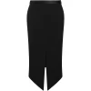 Fusta midi Satin Tailored Tuxedo Pencil negru