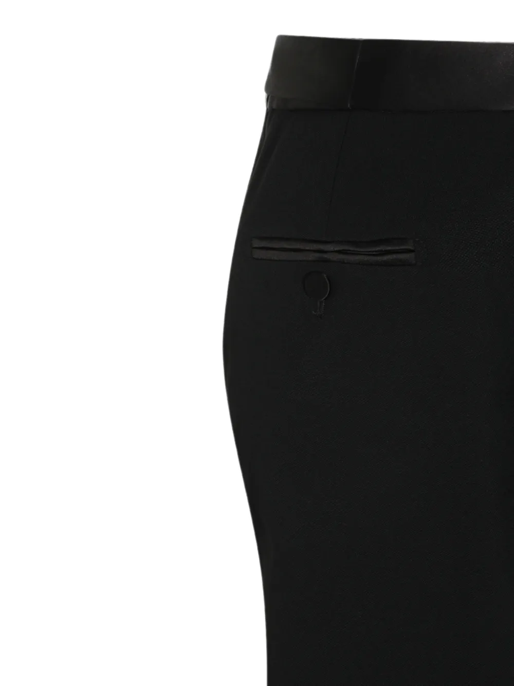 Fusta midi Satin Tailored Tuxedo Pencil negru - imagine 4