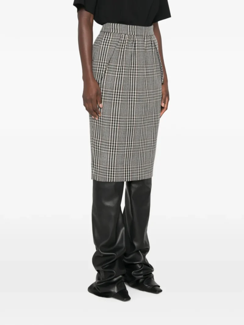 Alternative view of Fusta midi Stella McCartney Prince of Wales Check Wool gri
