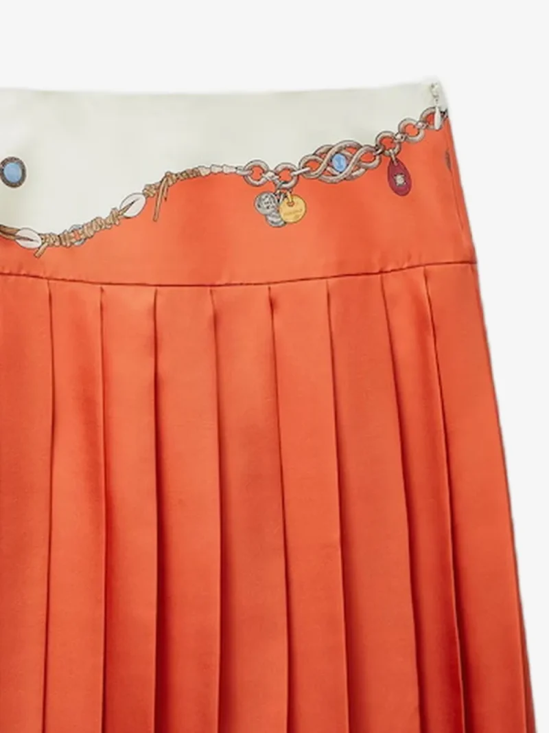Alternative view of Fusta midi Versace Stolen Jewels Silk portocaliu