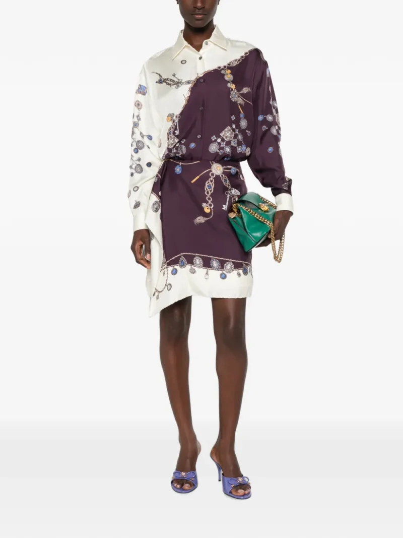 Fusta mini Versace Stolen Jewels Printed violet - imagine 4