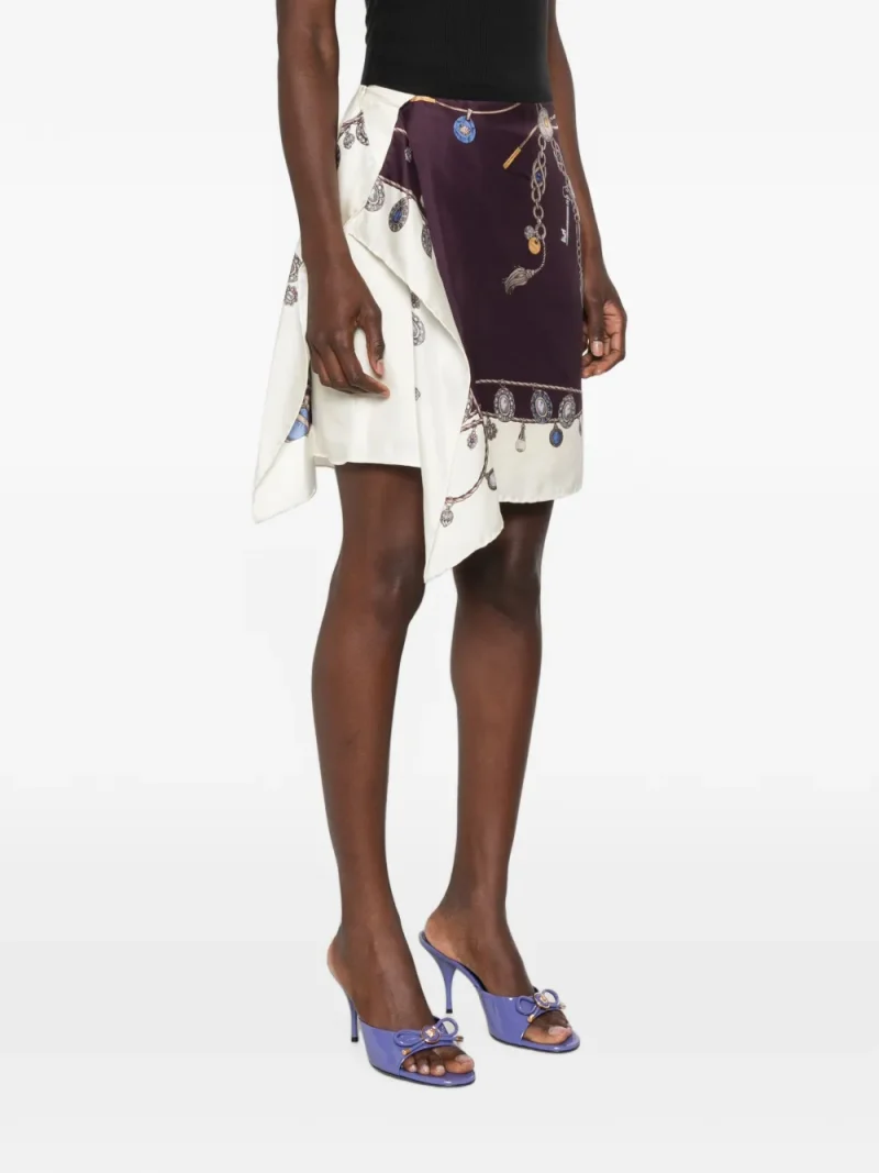 Fusta mini Versace Stolen Jewels Printed violet - imagine 3
