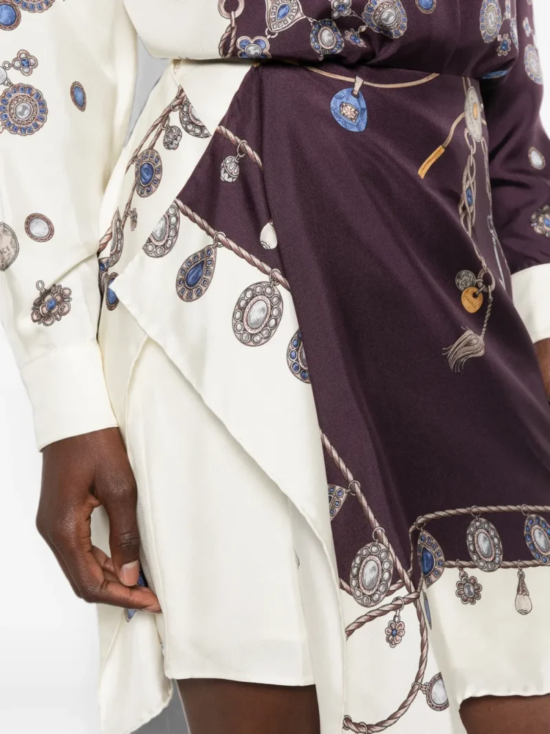 Fusta mini Versace Stolen Jewels Printed violet - imagine 6