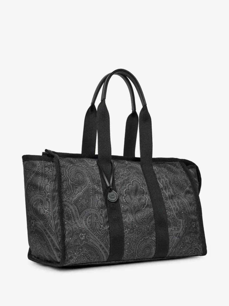 Geanta ETRO Large Arnica Paisley-Print Travel gri - imagine 3