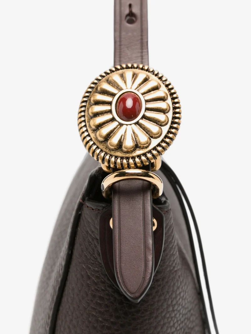 Geanta ETRO Pebbled Leather maro - imagine 5