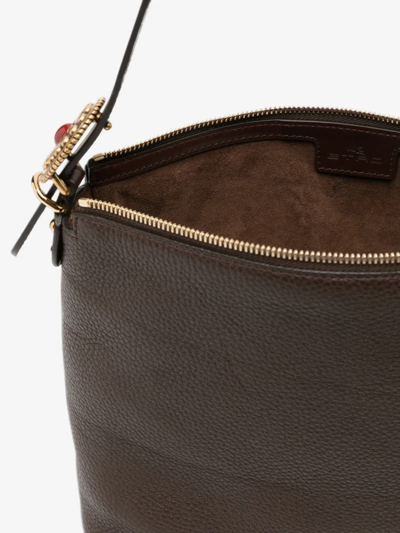 Geanta ETRO Pebbled Leather maro - imagine 4