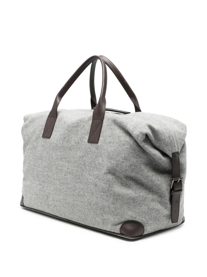 Alternative view of Geanta Gran Sasso Herringbone-Pattern Wool Tote gri