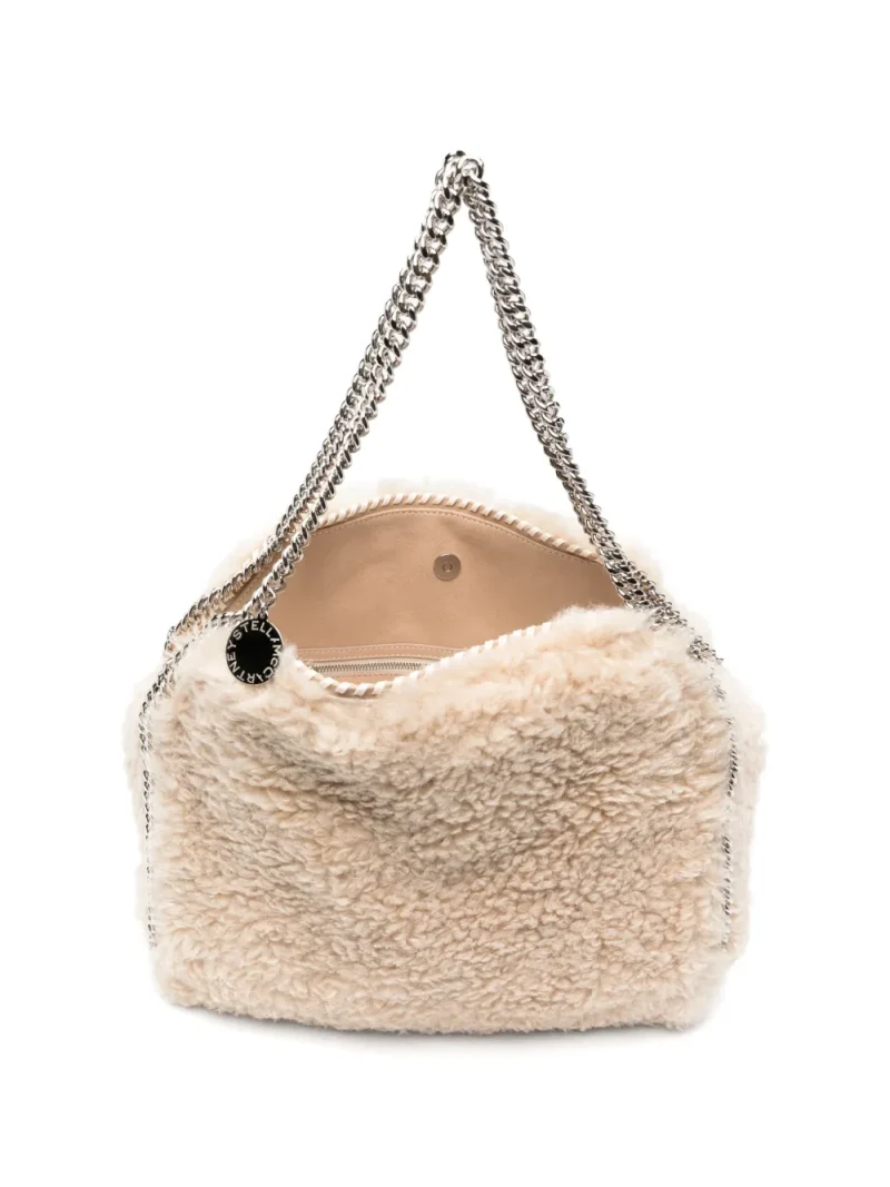 Geanta Stella McCartney Falabella Chain-Trim Tote bej - imagine 5