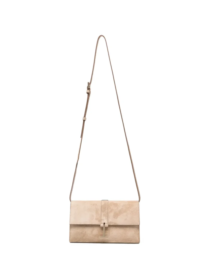 Geanta Tom Ford Kara T Twist Suede bej