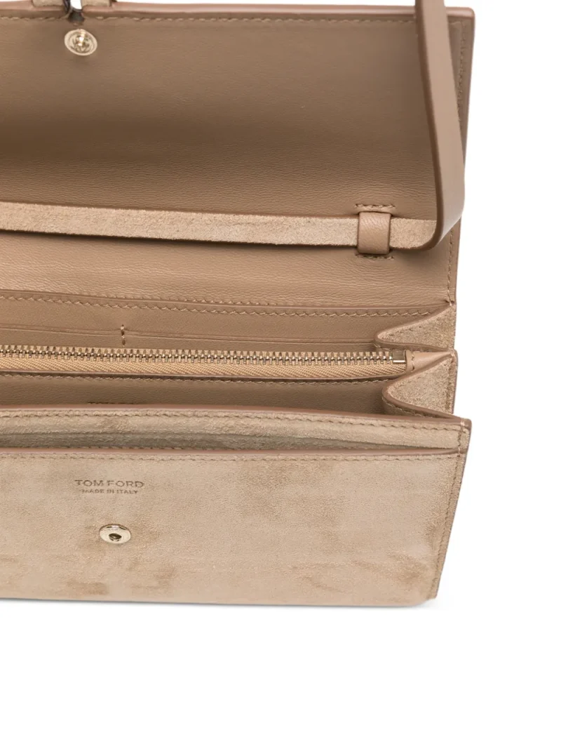 Geanta Tom Ford Kara T Twist Suede bej - imagine 3