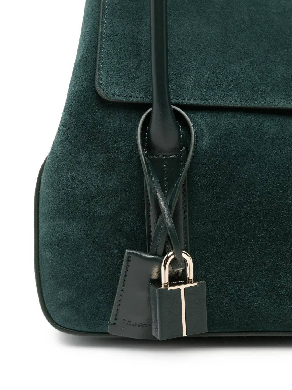 Geanta Tom Ford Suede Padlock-Detail Shoulder verde - imagine 4