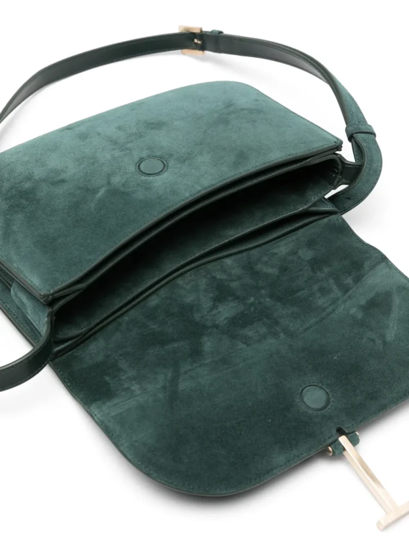 Geanta Tom Ford T Twist Suede Crossbody verde - imagine 5