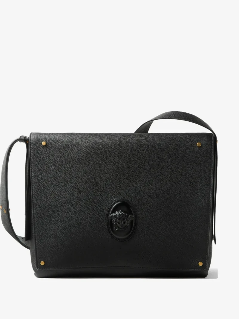 Geanta Versace Medusa Biggie Leather Messenger negru