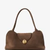 Geanta Versace Vivian Suede East/west maro