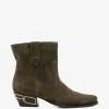 Ghete ETRO Pointed-Toe Logo-Plaque khaki