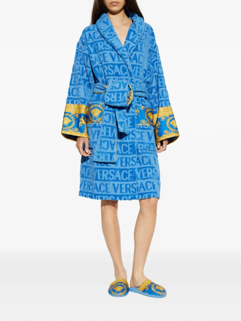 Halat de baie Versace Home I Love Baroque albastru - imagine 4