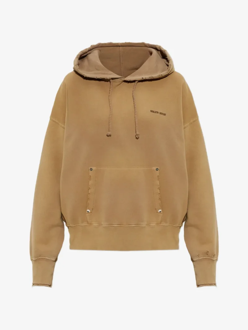 Hanorac Golden Goose Distressed Logo-Print bej
