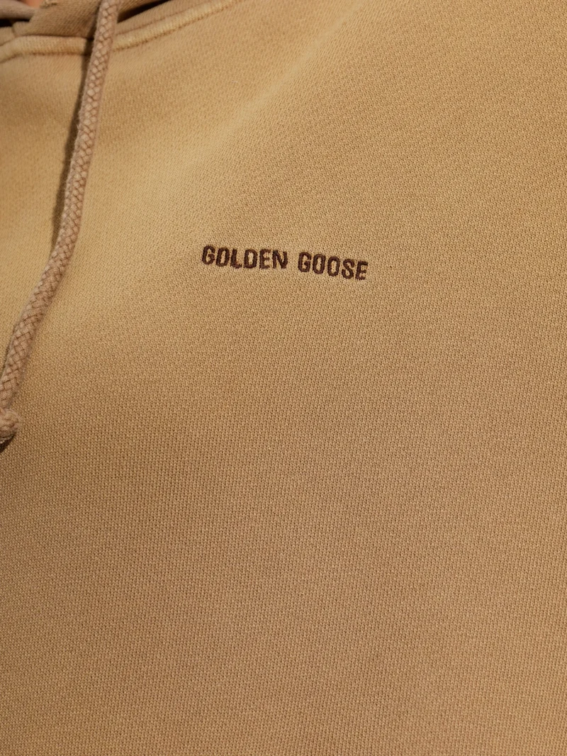 Hanorac Golden Goose Distressed Logo-Print bej - imagine 5