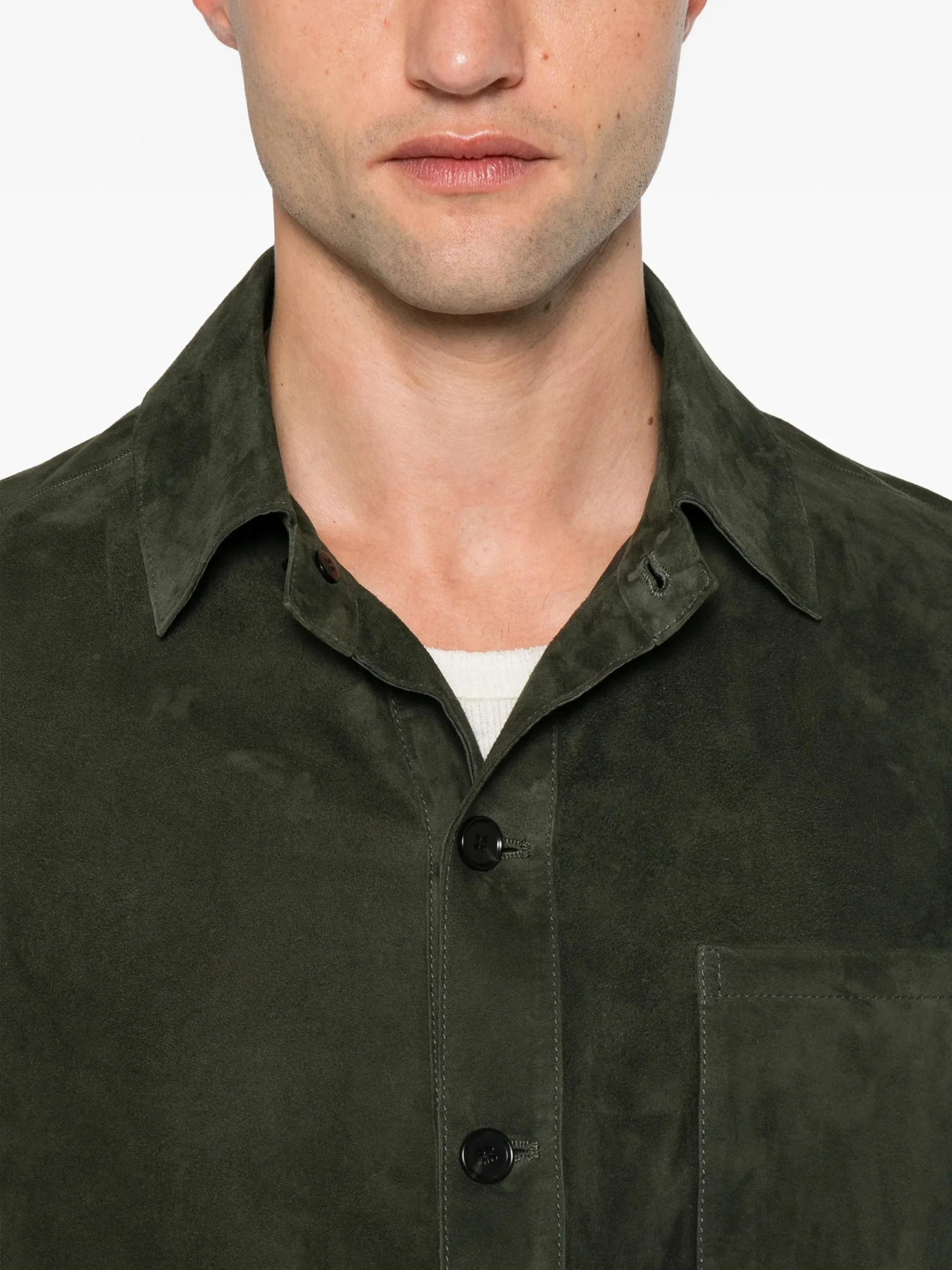 Jacheta Arma Suede Chest-Pocket khaki - imagine 3