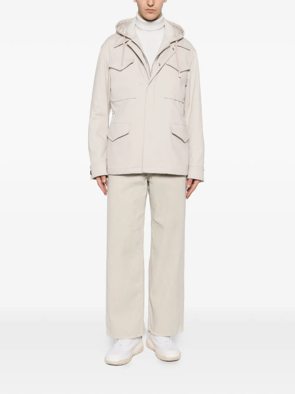 Jacheta Eleventy Hooded Multi-Pocket bej - imagine 4