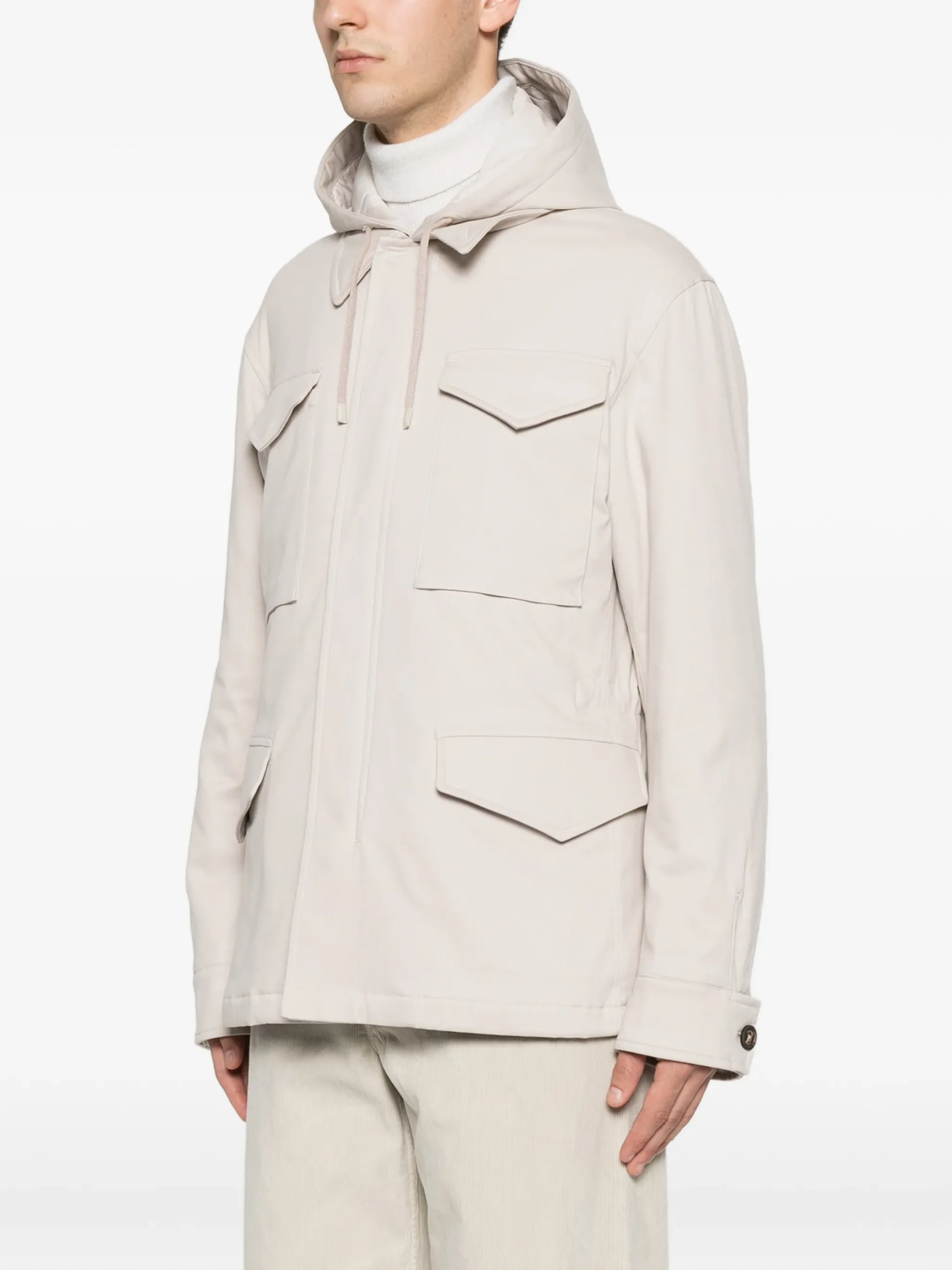 Jacheta Eleventy Hooded Multi-Pocket bej - imagine 3