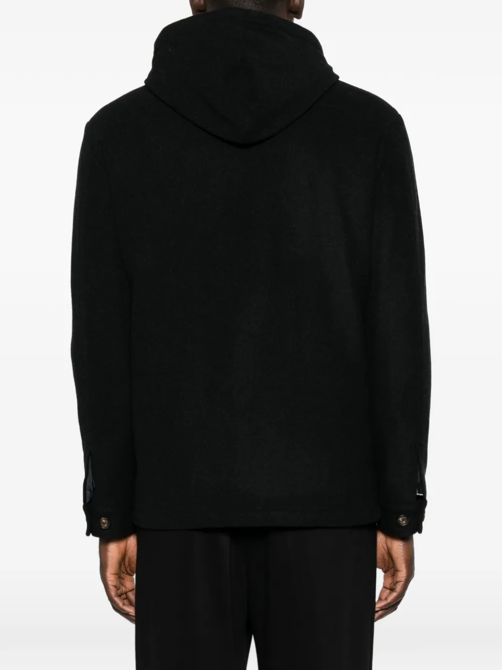 Jacheta Eleventy Hooded Wool negru - imagine 2