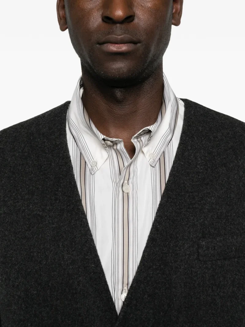 Jacheta Eleventy V-neck Button-up gri - imagine 5