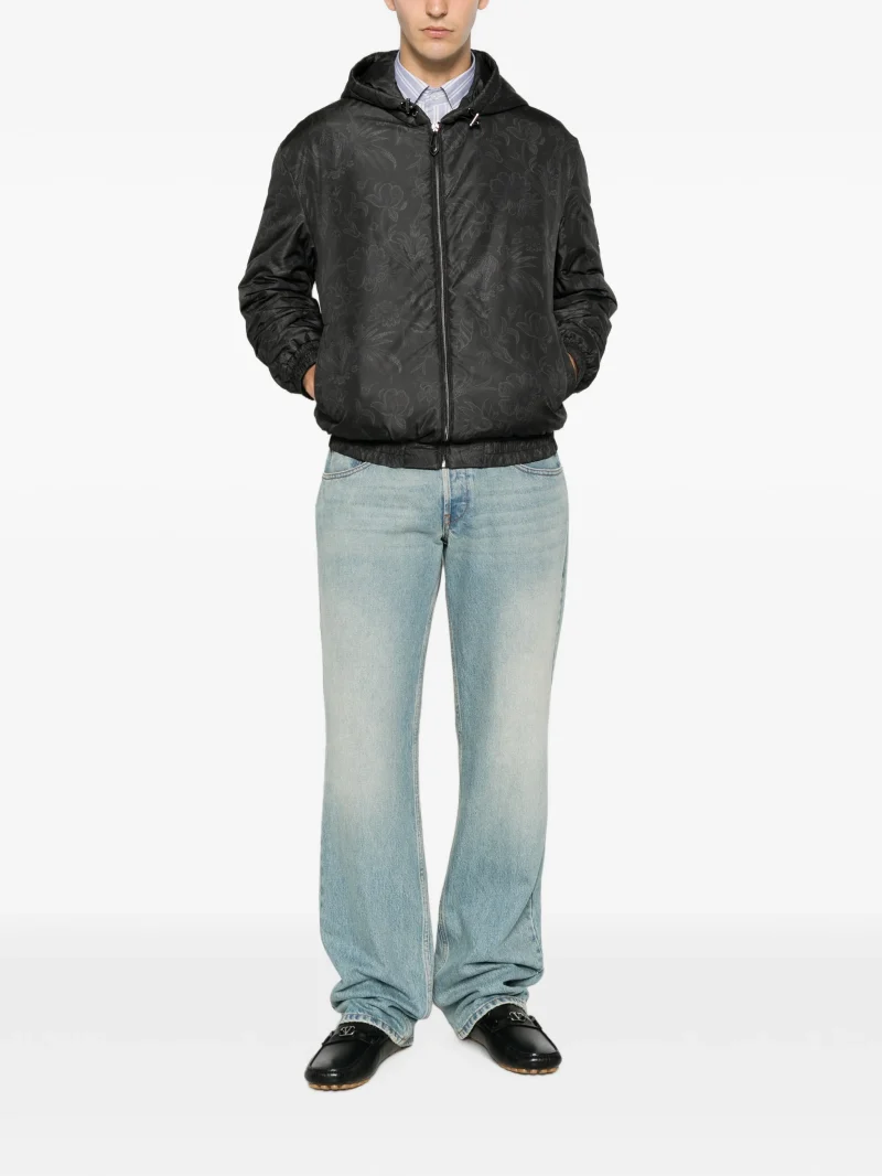 Jacheta ETRO Paisley-Print Hooded gri - imagine 4