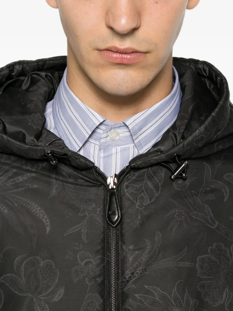 Jacheta ETRO Paisley-Print Hooded gri - imagine 5
