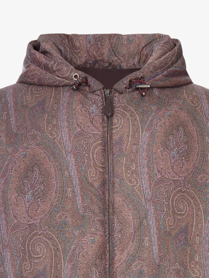 Jacheta ETRO Paisley-Print Hooded maro - imagine 5