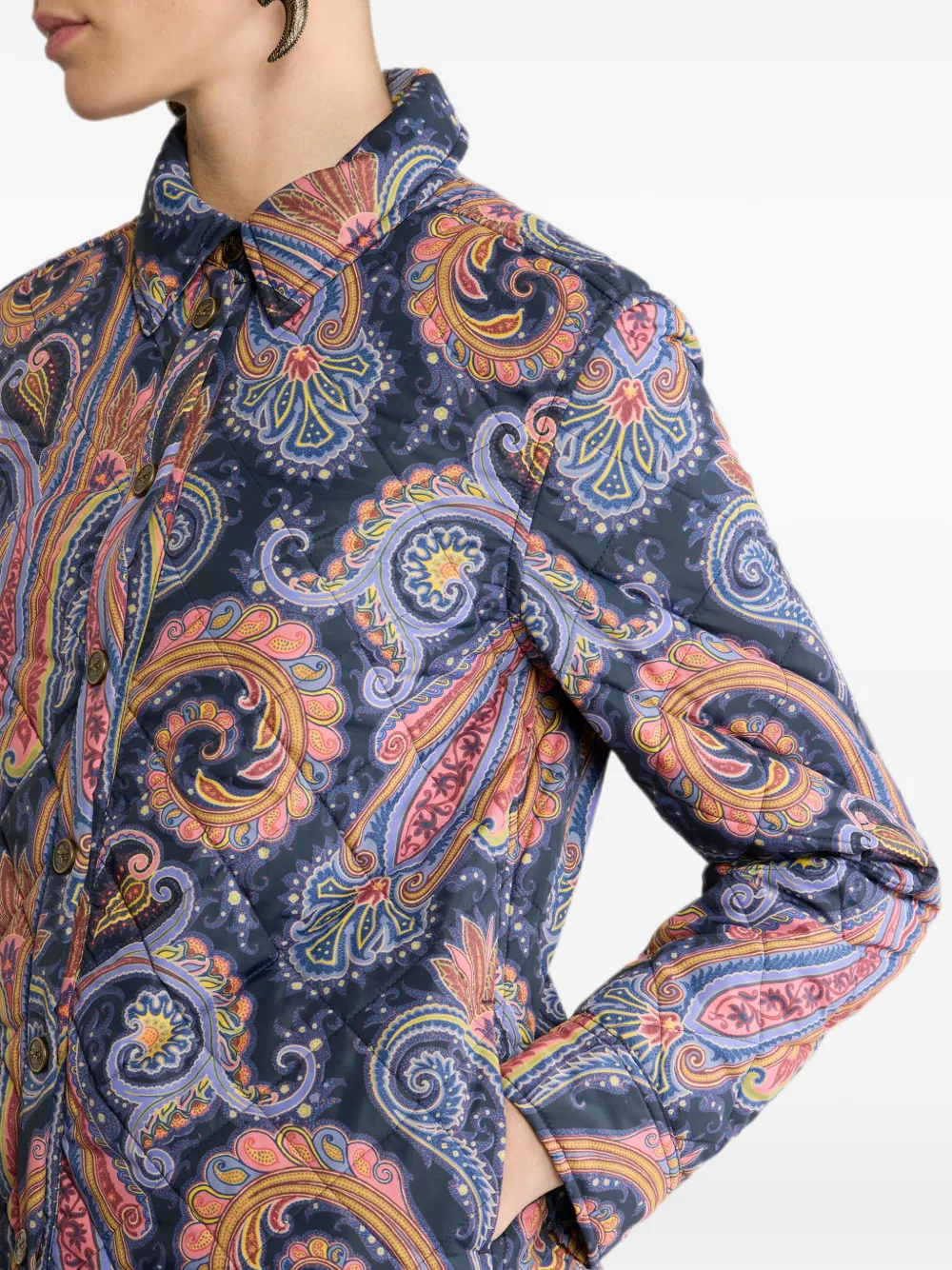Jacheta ETRO Quilted Overshirt Paisley multicolor - imagine 4
